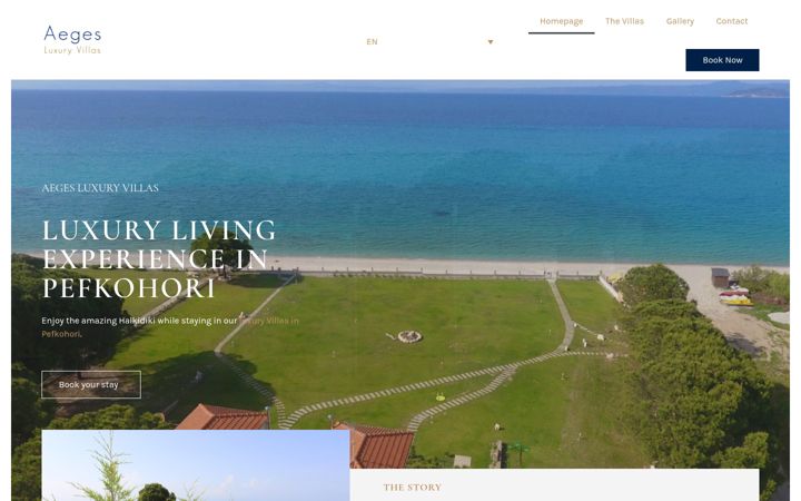 Screenshot of aeges-villas.gr