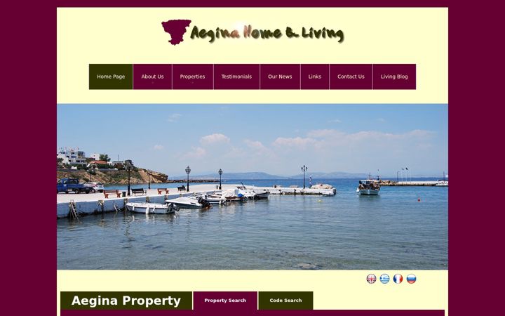 Zrzut ekranu aeginahomeandliving.com