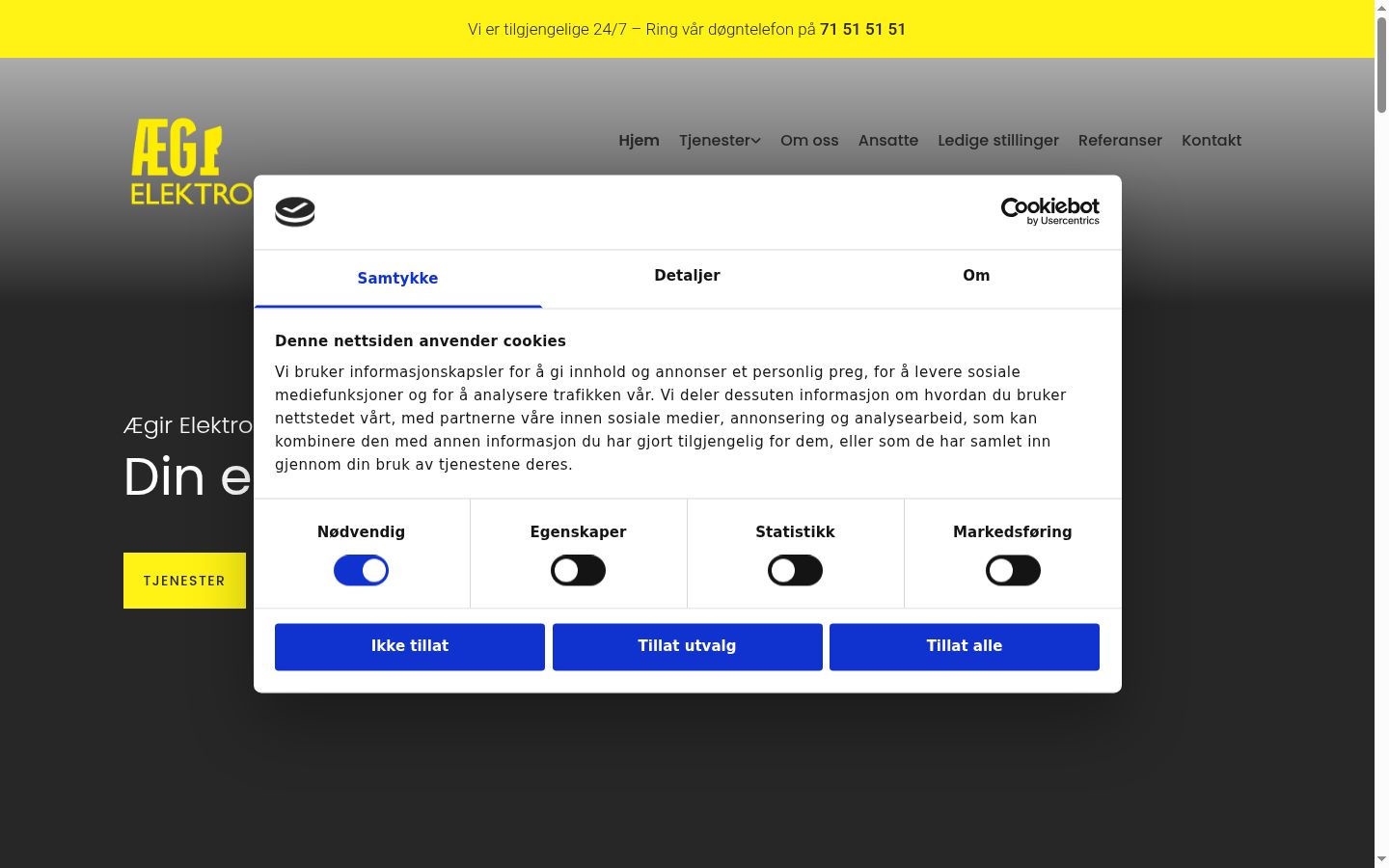 Screenshot of the consent banner shown before any interaction