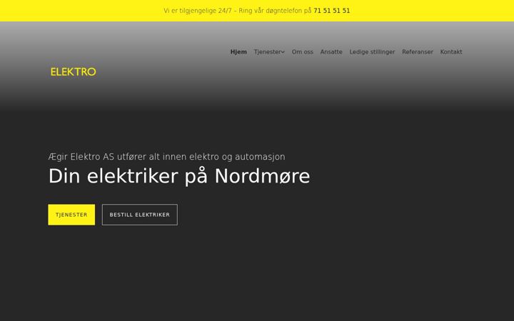 Screenshot of aegirelektro.no