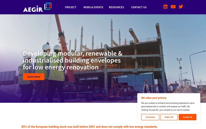 Skærmbillede af aegirproject.eu