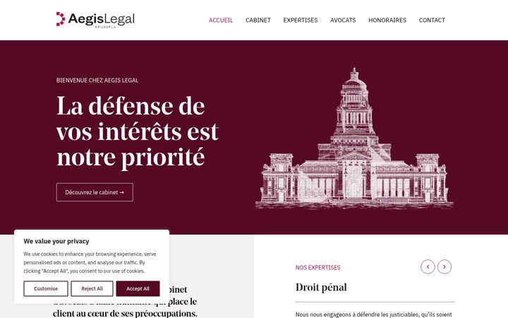 Skærmbillede af aegis-legal.be