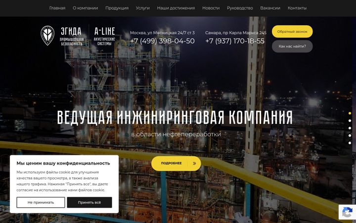 Screenshot ta' aegis-rus.com