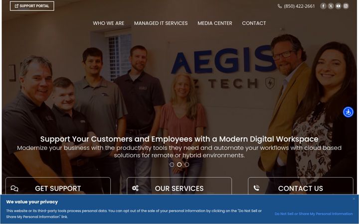 Screenshot ta' aegisbiztech.com