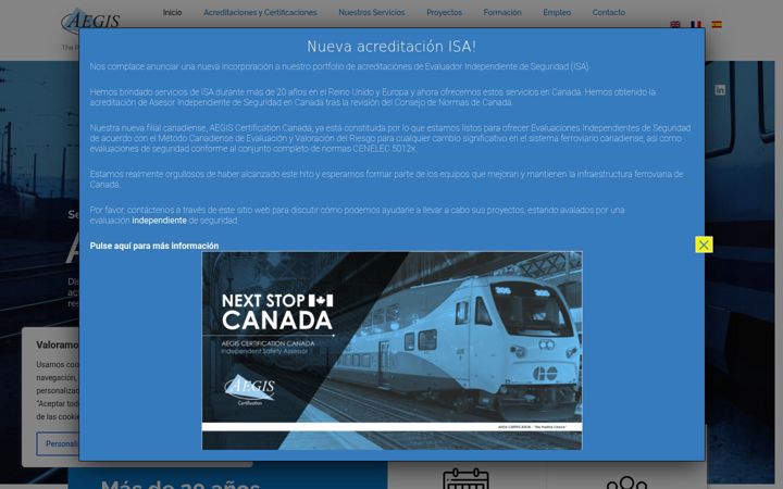 Screenshot of aegiscertification.com