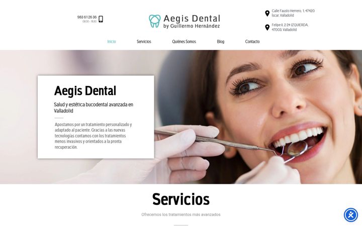 Zrzut ekranu aegisdental.es