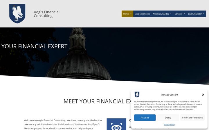 Screenshot of aegisfinancial.ltd