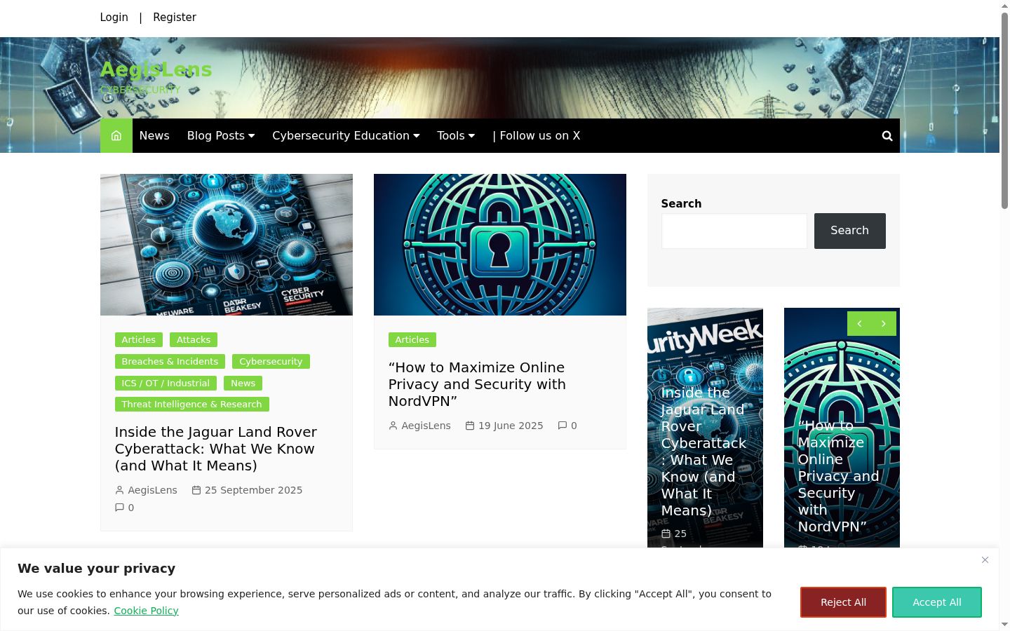 Screenshot tal-banner tal-kunsens muri qabel kwalunkwe interazzjoni