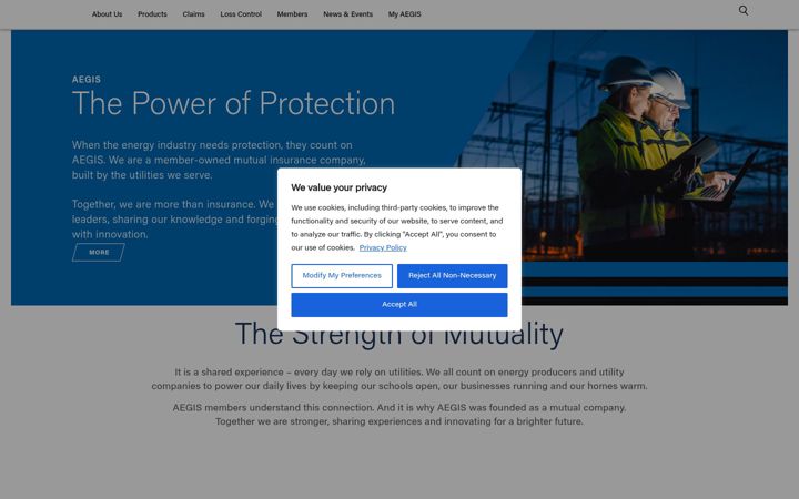 Screenshot ta' aegislink.com