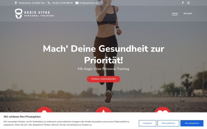 Screenshot van aegisvitae.com