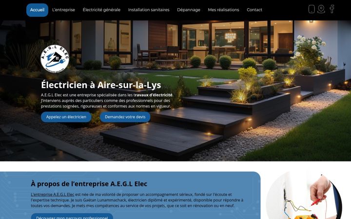 Screenshot of aegl-elec.fr