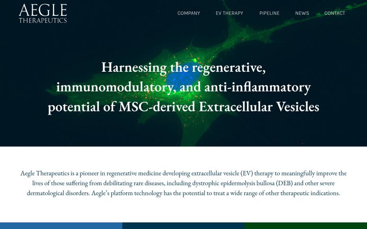 Ekrano kopija aegletherapeutics.com
