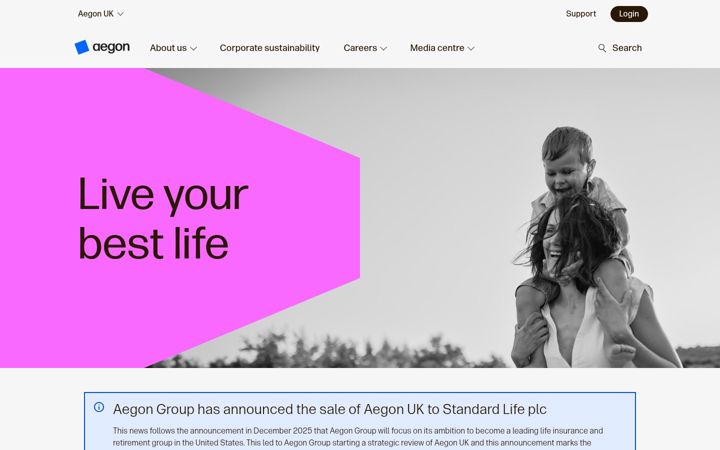 Screenshot of aegon.co.uk