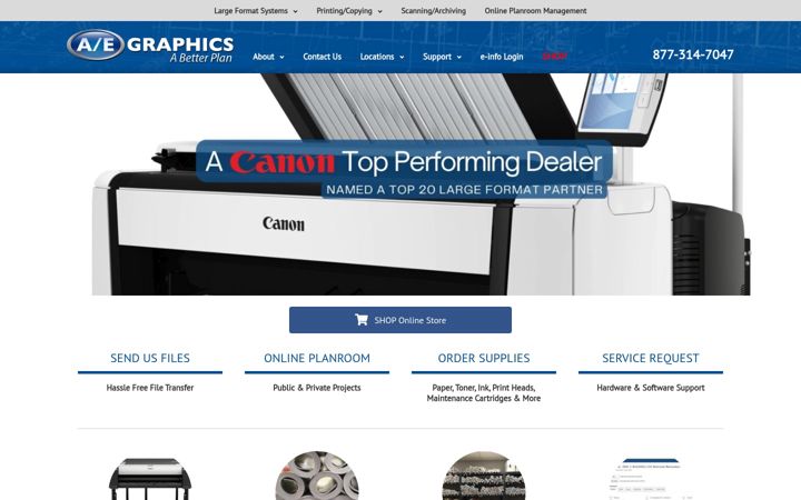 Captură de ecran a aegraphics.com
