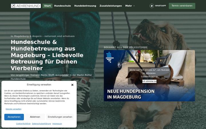 Screenshot ta' aehrenhund.de