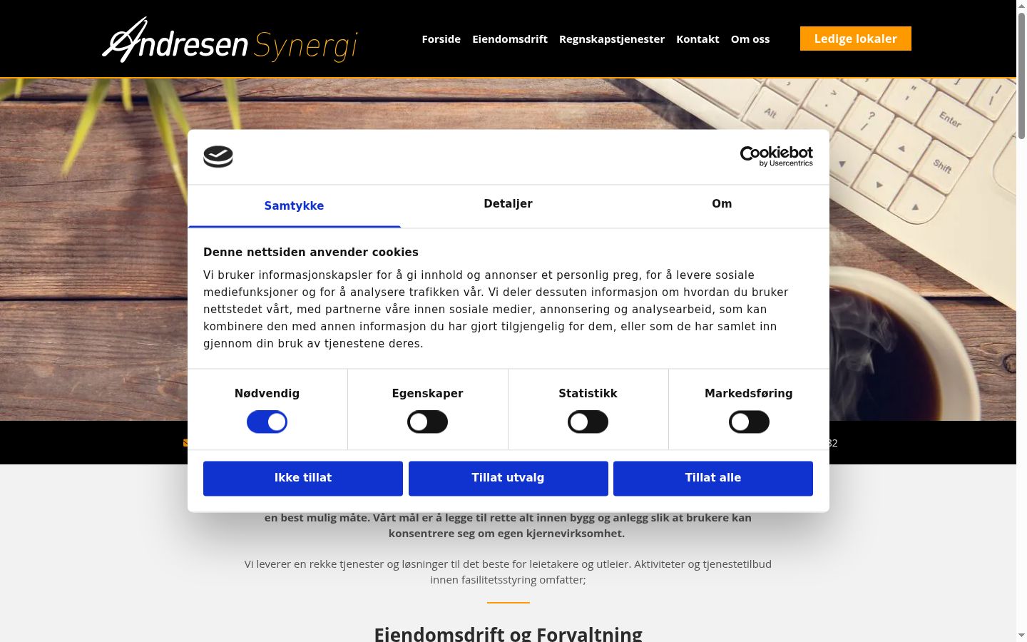 Screenshot of the consent banner shown before any interaction