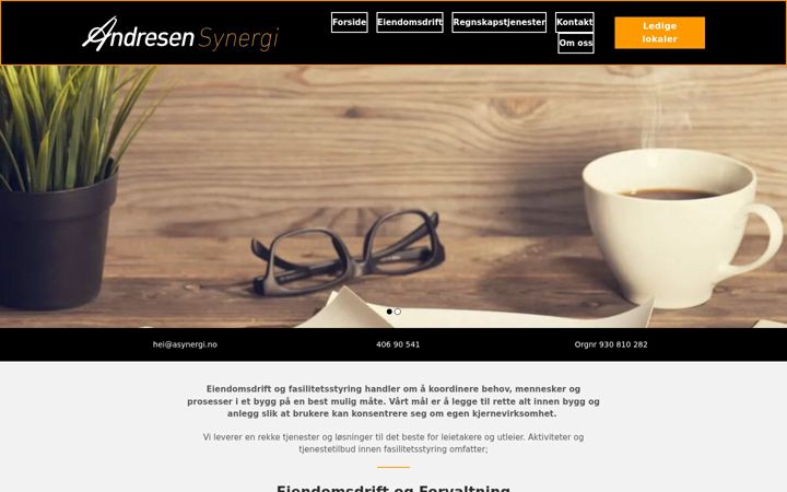 Screenshot of aeiendomsdrift.no