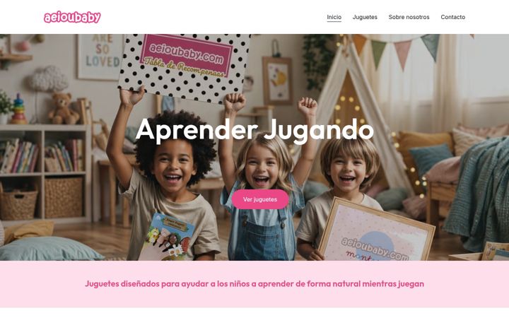 Captură de ecran a aeioubaby.com