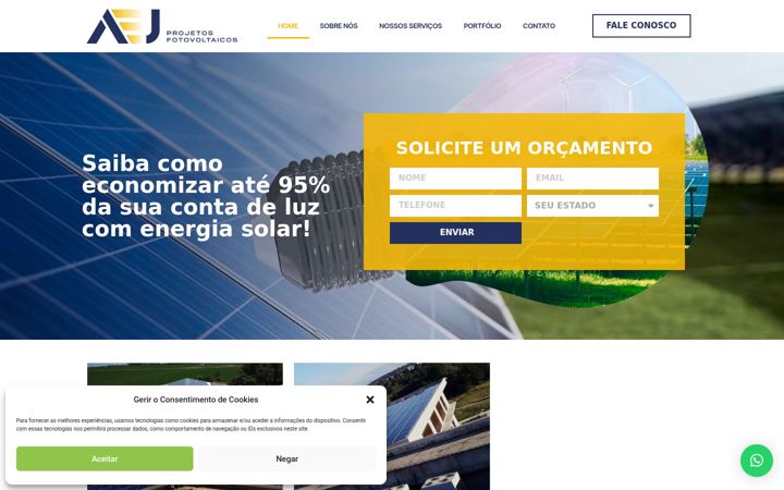 Screenshot of aejsolar.com.br