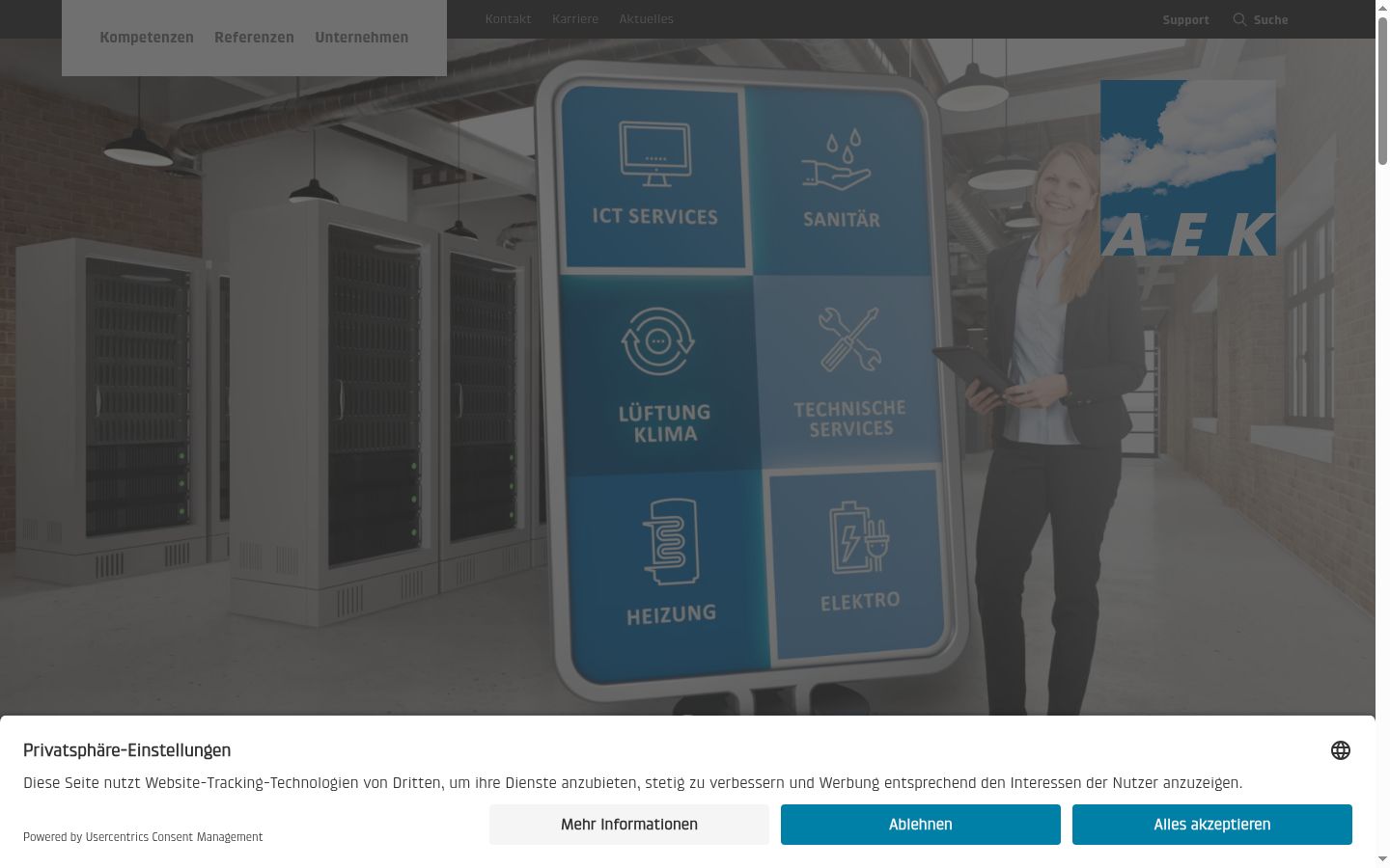 Screenshot of the consent banner shown before any interaction