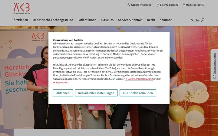 Screenshot of aekb.de