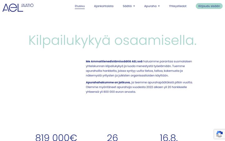 Screenshot von ael-saatio.fi