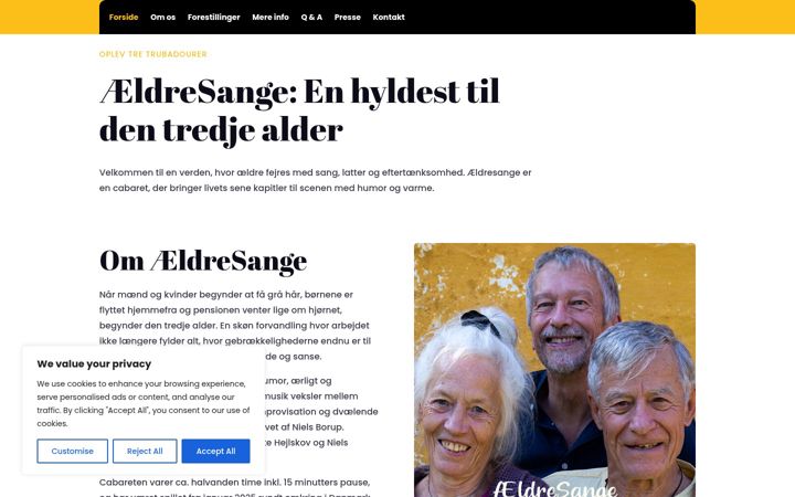 Screenshot of aeldresange.dk