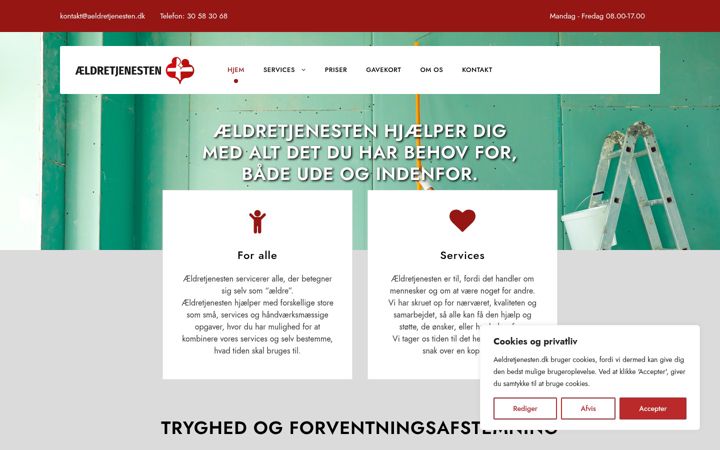 Screenshot of aeldretjenesten.dk