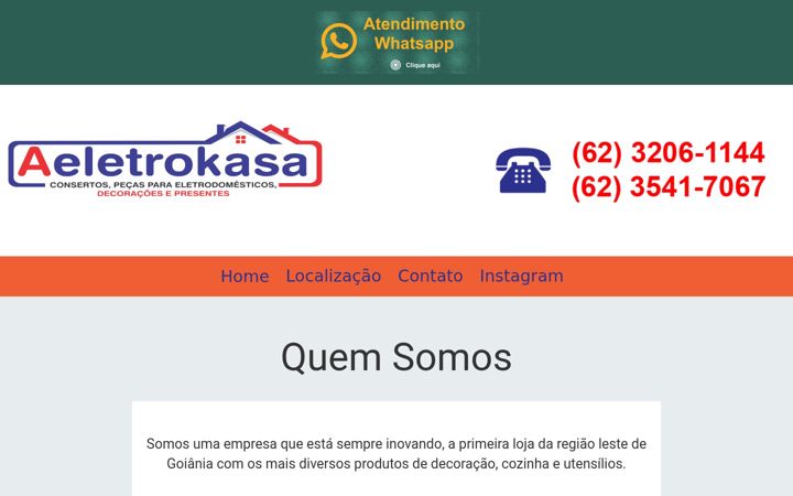 Screenshot of aeletrokasa.com.br