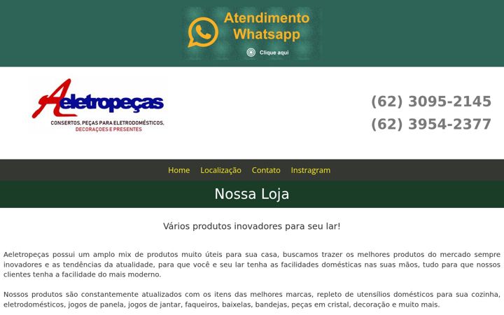 Screenshot of aeletropecas.com.br