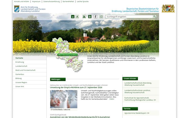 Screenshot of aelf-al.bayern.de