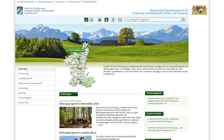 Screenshot of aelf-kf.bayern.de