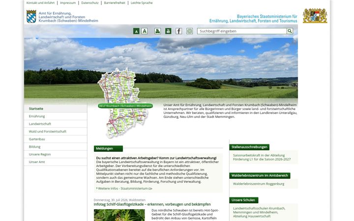 Screenshot of aelf-km.bayern.de