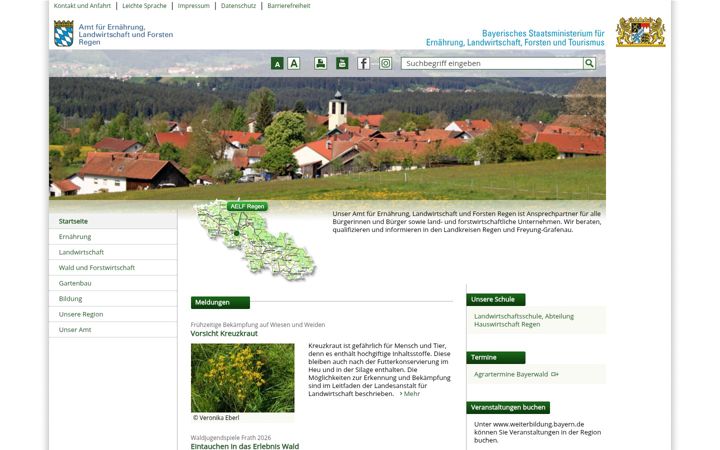 Screenshot von aelf-rg.bayern.de