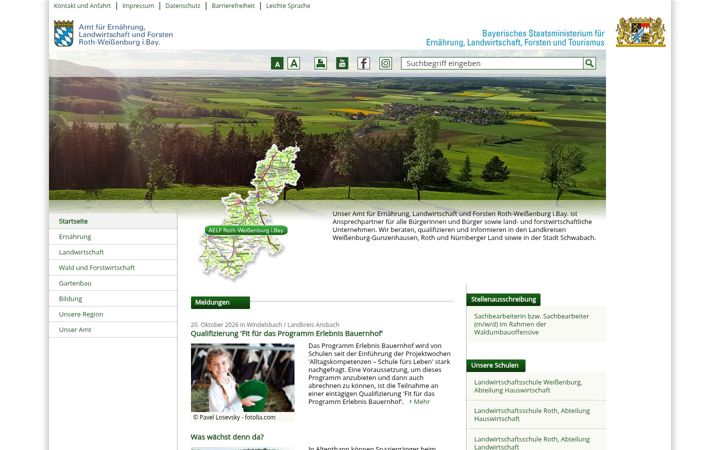 Screenshot of aelf-rw.bayern.de