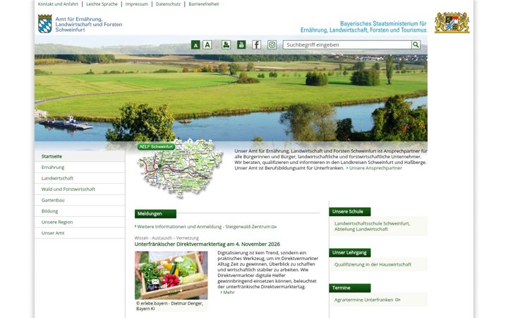 Screenshot of aelf-sw.bayern.de