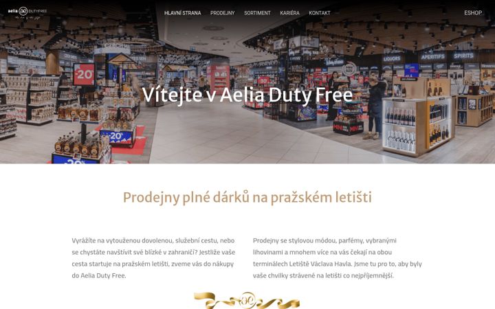 Screenshot von aelia.cz