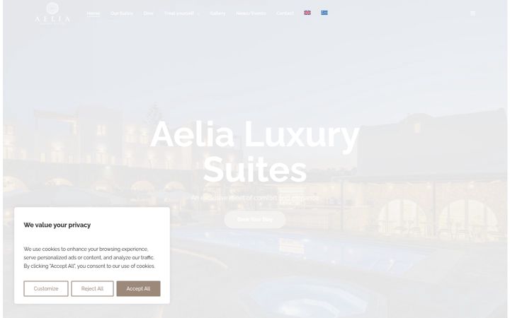 Screenshot von aelialuxurysuites.gr