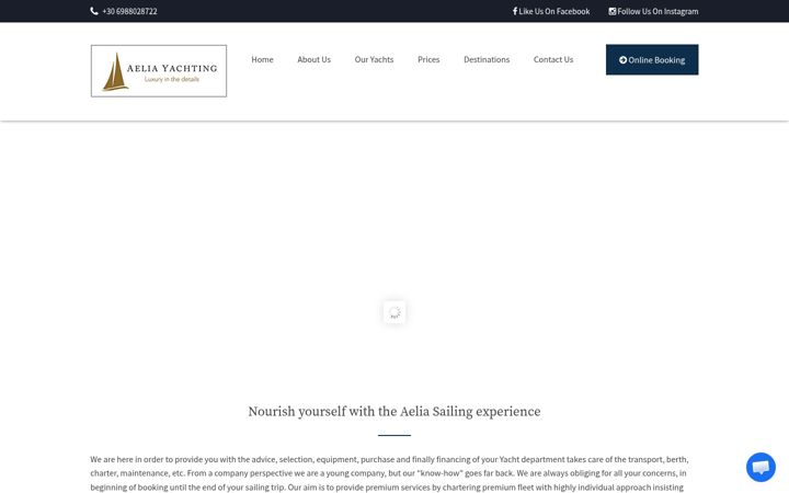 Screenshot van aeliayachting.com