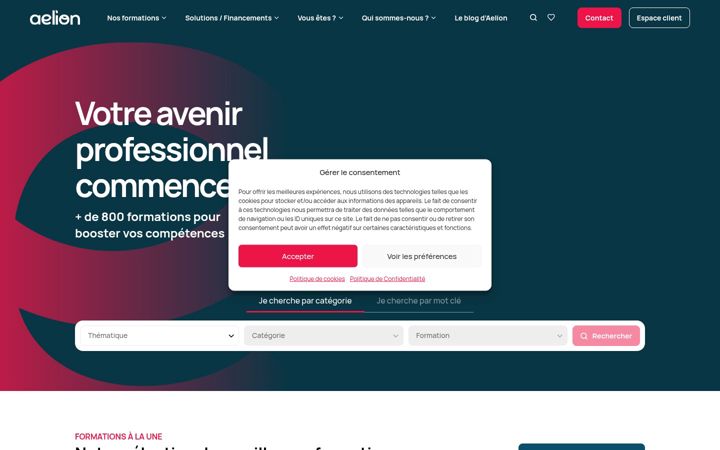 Screenshot of aelion.fr