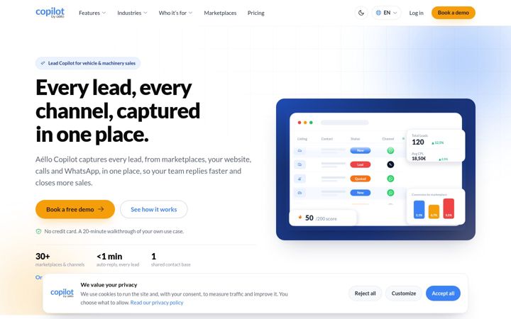 Screenshot of aello-copilot.com