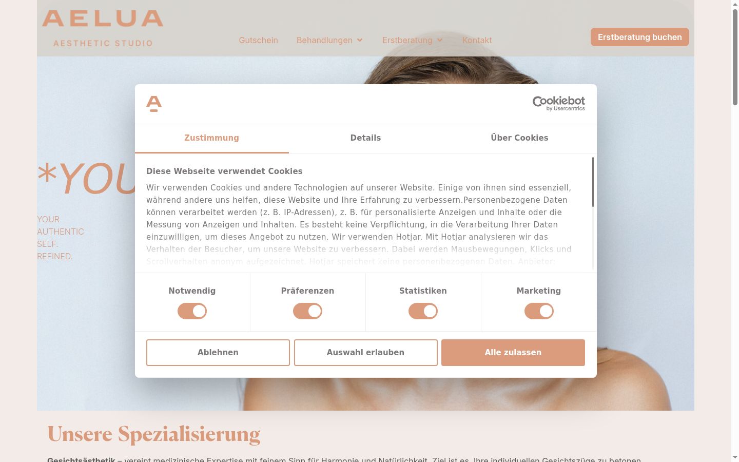 Screenshot tal-banner tal-kunsens muri qabel kwalunkwe interazzjoni
