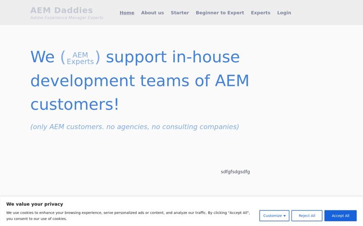 Screenshot of aem-daddies.com