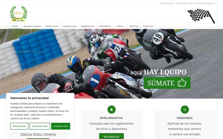 Captura de pantalla de aemaclassic.com