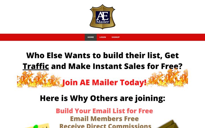 Screenshot of aemailer.com