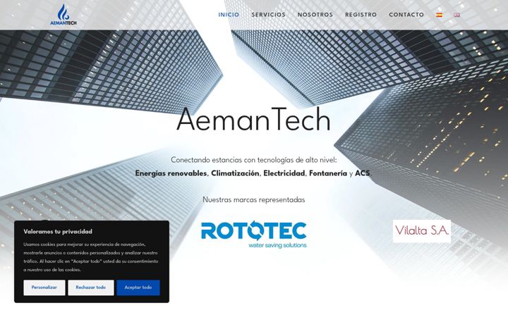 Captura de pantalla de aemantech.com