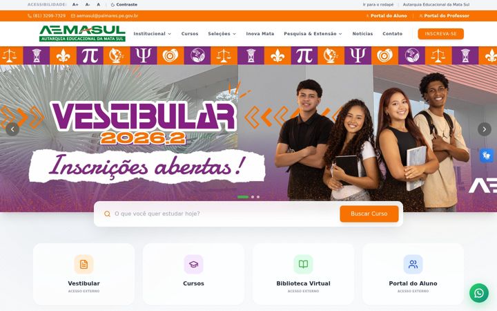 Screenshot of aemasul.edu.br