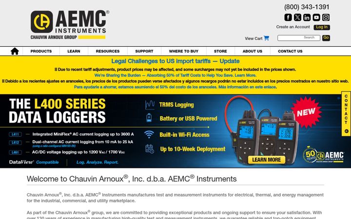 Screenshot of aemc.com