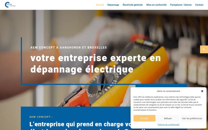 Screenshot of aemconcept-electricite.be