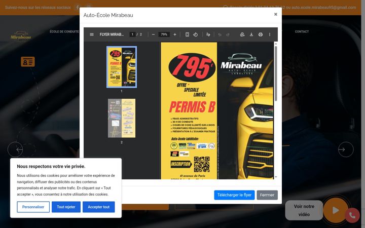 Screenshot of aemirabeau.com
